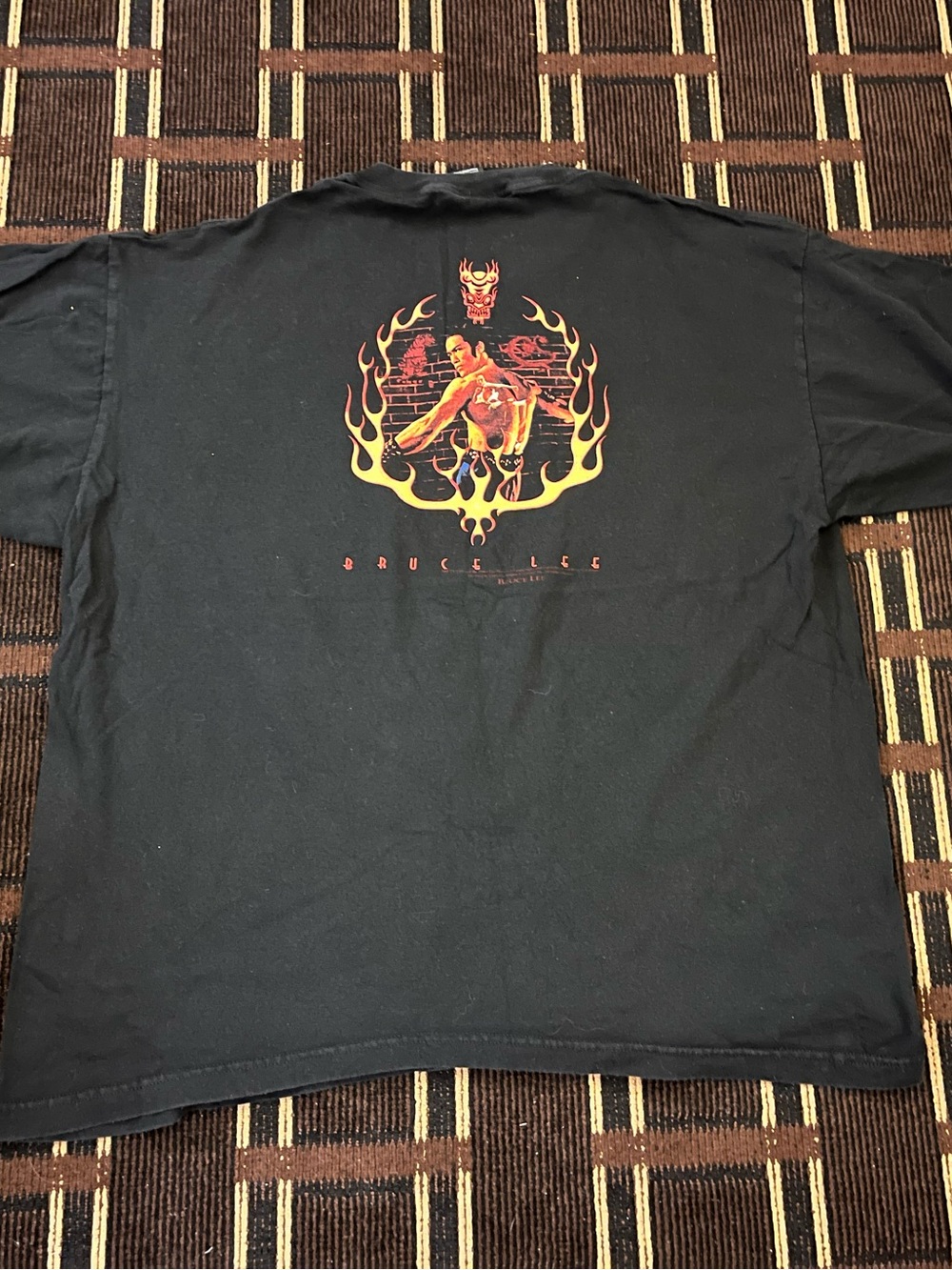 Vintage 90’s Giant Tag Bruce Lee Tshirt 2XL Black Dragon Martial Arts XXL